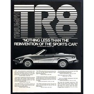 1981 Triumph TR8 Convertible photo "Rinvention of the Sports Car" promo print ad
